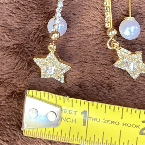 🌟New Star Pearl Drop Earrings with Crystals - Picture 8 of 8